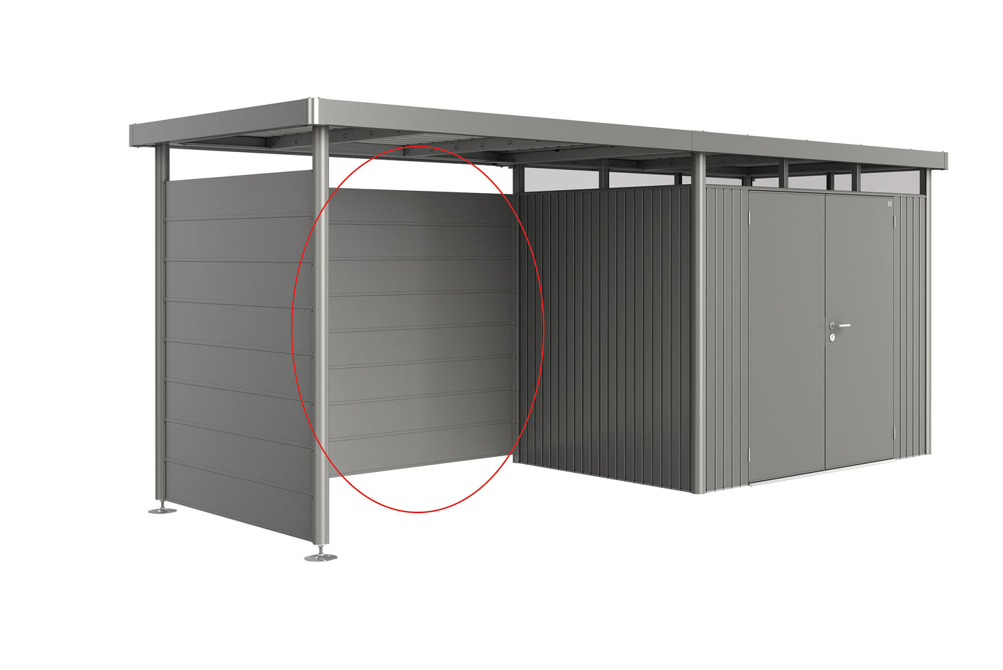 Rückwand Gr. L für Seitendach zu Gerätehaus HighLine H2-H6 - Elements4me