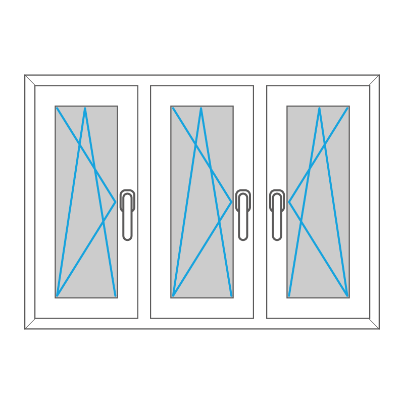 Fenster - Kunststoff - Dreiteilig - Elements4me